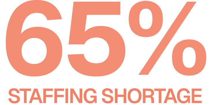 65% Staffing Shortage